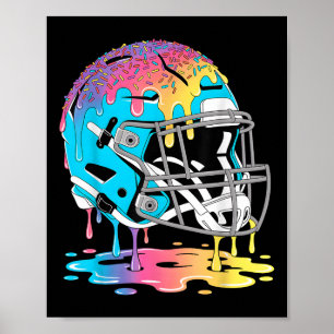 Footballhelm-Eiscreme-tropfender Footballspieler Poster
