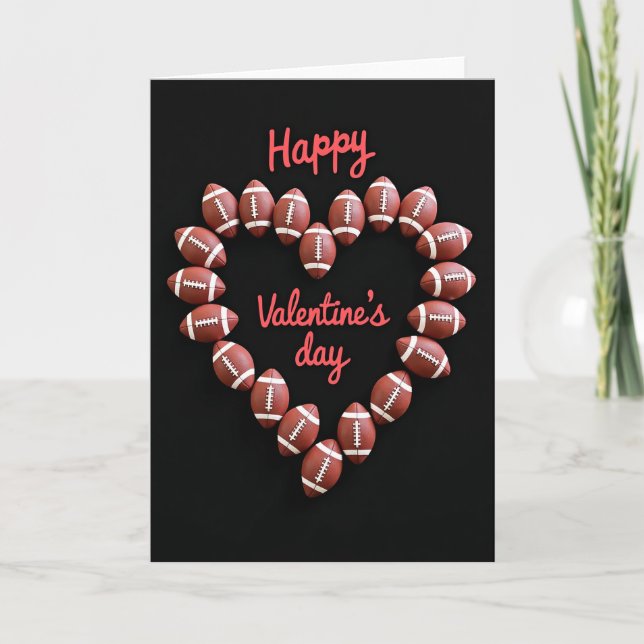 Footballs Heart Pattern Card Karte (Vorderseite)