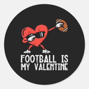 Footbyll ist mein Valentinherz Dab Boys Kinder Män Runder Aufkleber