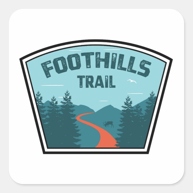 Foothills Trail North Carolina Süd Carolina Quadratischer Aufkleber (Vorderseite)