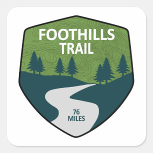 Foothills Trail North Carolina Süd Carolina Quadratischer Aufkleber