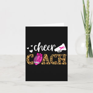 Footll Cheer Coach Pink Ribbon Brustkrebs Aware Karte