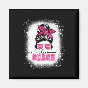 Footll Messy Bun Mama Cheer Coach Brustkrebs Ble Magnet