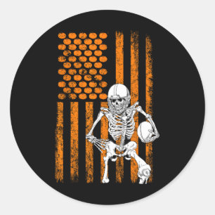 Footll Player Fan Geschenk Skelett Halloween Men B Runder Aufkleber