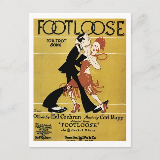 Footlose Vintage Songbook Cover Postkarte (Vorderseite)
