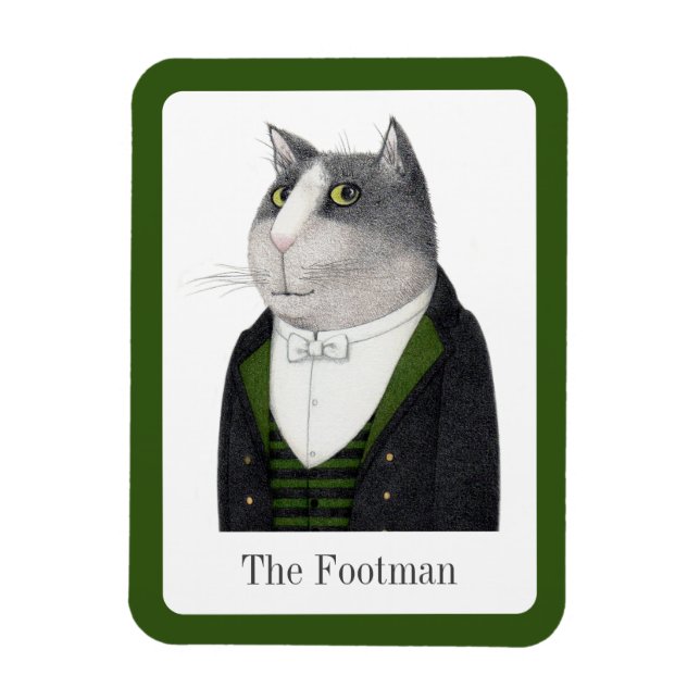 FOOTMAN CAT 3x4 Flexible Magnet + Text (Vertikal)