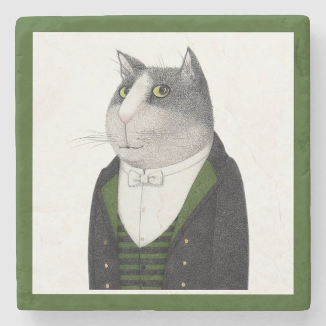 FOOTMAN CAT Marmorstein Untersetzer (Vorderseite)