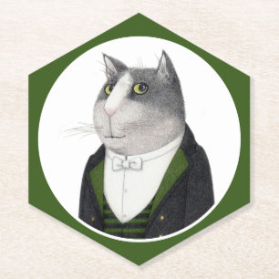 FOOTMAN CAT Pointy Hexagon Paper Untersetzer