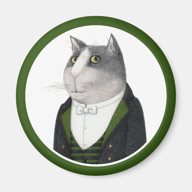 FOOTMAN CAT Round Magnet (Vorne)