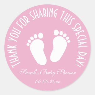 Footprint Babydusche Gastgeschenk danke Ihnen Aufk Runder Aufkleber