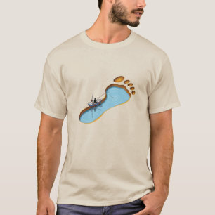Footprint Lake - Surreal Fishing Art T-Shirt