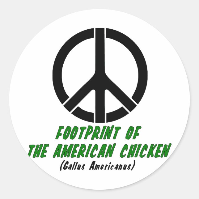 Footprint of the American Chicken (Art 2) Runder Aufkleber (Vorderseite)