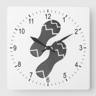 Footprint von Laufschuhen Quadratische Wanduhr