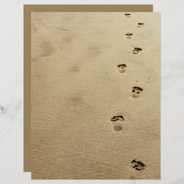 Footprints Beach Sand Scrapbooking Papier (Vorne/Hinten)