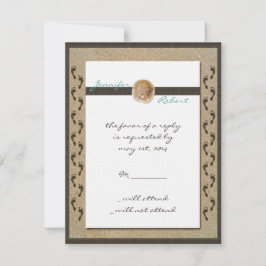 Footprints im Sand Response Card RSVP Karte