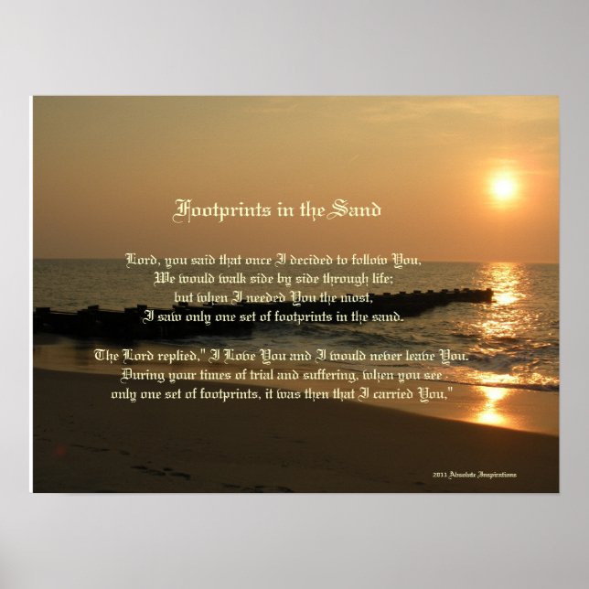 Footprints in the Sand Poem & Print Poster (Vorne)