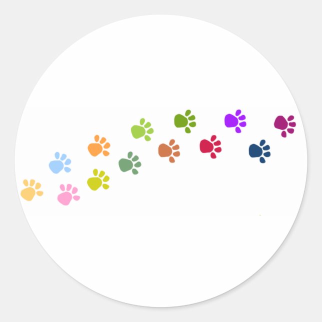 Footprints Runder Aufkleber (Vorderseite)
