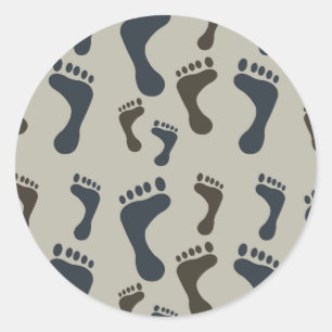 Footprints Runder Aufkleber