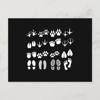 Footprints von Tieren Farm Bauer Hühnerkuh Geschen Postkarte