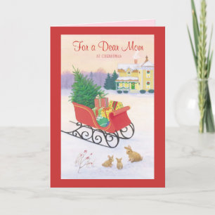 For a Dear Mom at Christmas Feiertagskarte