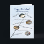 For a grandson, Fishing jokes birthday card Karte<br><div class="desc">Make you fisherman laugh with these terrible fishy jokes! A birthday card to make any angler groan!</div>