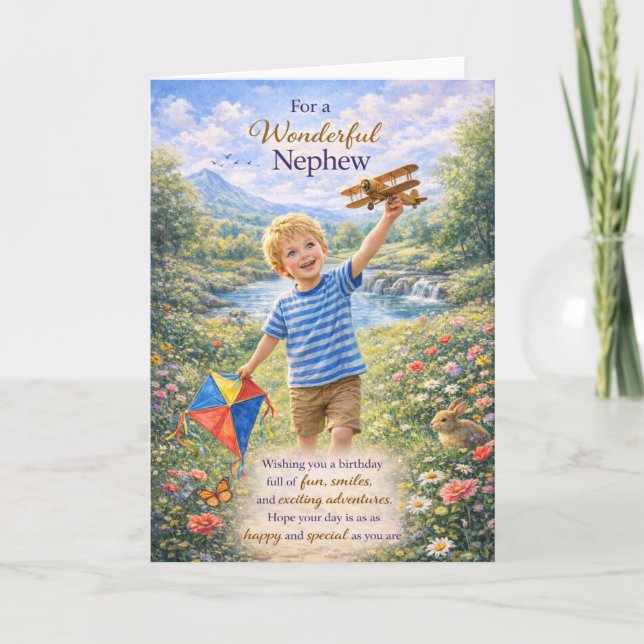 For a Wonderful Nephew Birthday Card Karte (Vorderseite)
