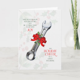 for Auto Mechanic Wrench Themed Business Cheer Feiertagskarte