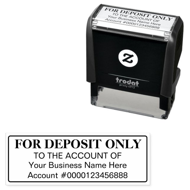 For Deposit Only Basic Business Office Bank Custom Permastempel (Beispiel)