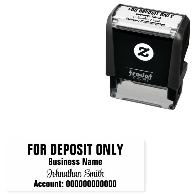 For Deposit Only Business Name Check Endorsement Permastempel (Beispiel)