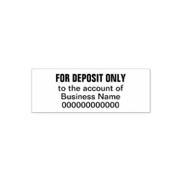 For Deposit Only to the Account of Business Name Permastempel