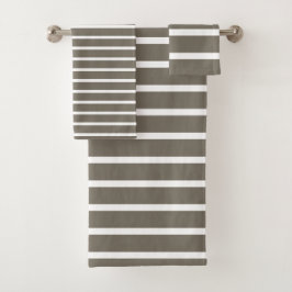 For Elegant Bathrooms – Taupe & White Striped