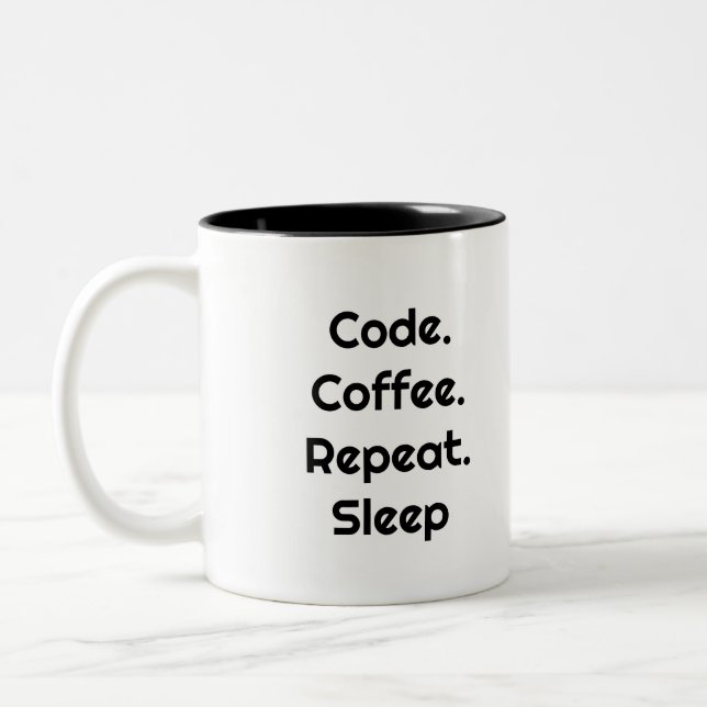 For Engineers – Code. Coffee. Sleep Coffee Mug Zweifarbige Tasse (Links)