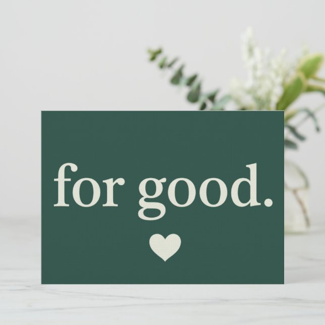 For Good Minimalist Positive Quote Aesthetic  Einladung (Stehend Vorderseite)