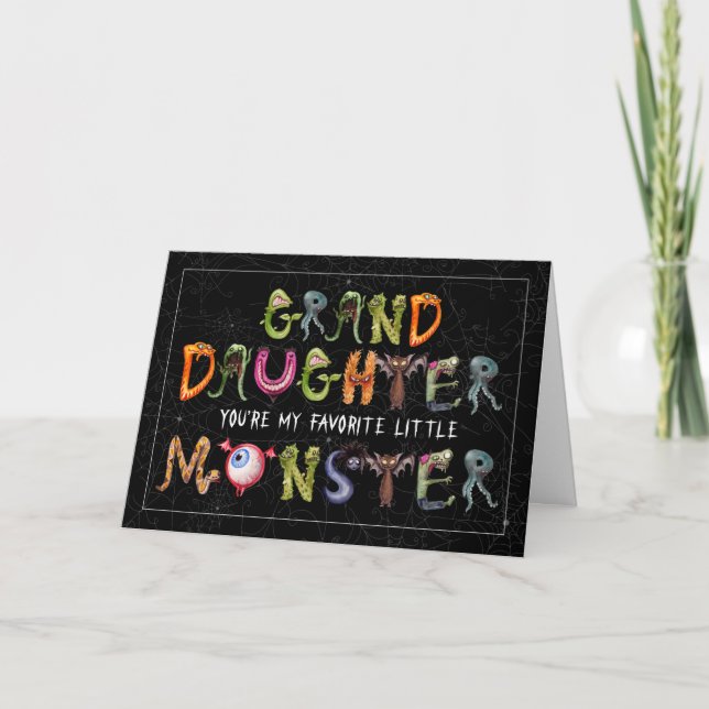 for granddaughter Favorite Monster Funny Halloween Karte (Vorderseite)