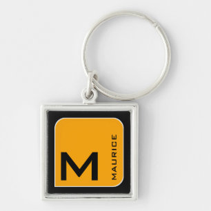 for him a modern yellow square logo monogram schlüsselanhänger