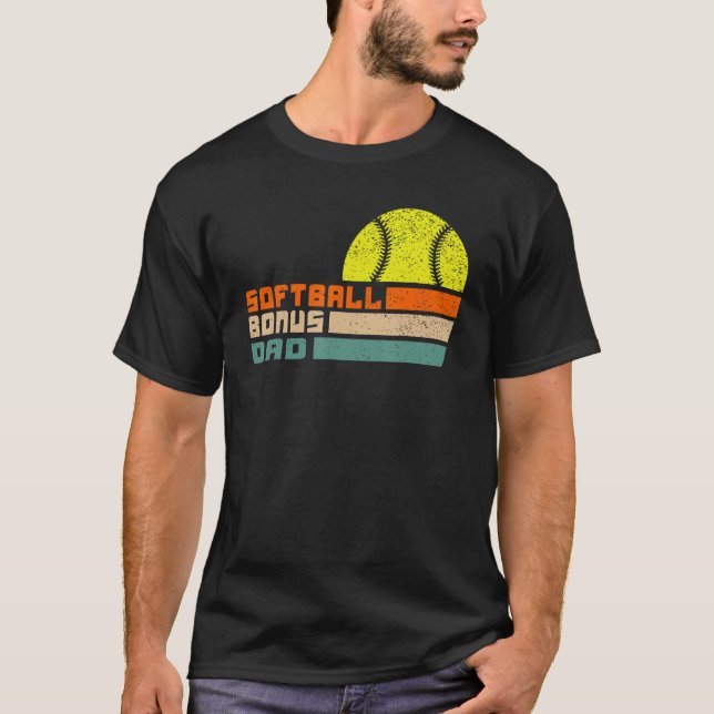 for mens softball bonus dad from stepdaughter step T-Shirt (Vorderseite)