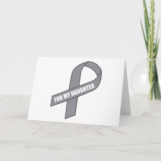 For My Daughter (Gray / Silver Awareness Ribbon) Karte (Vorderseite)