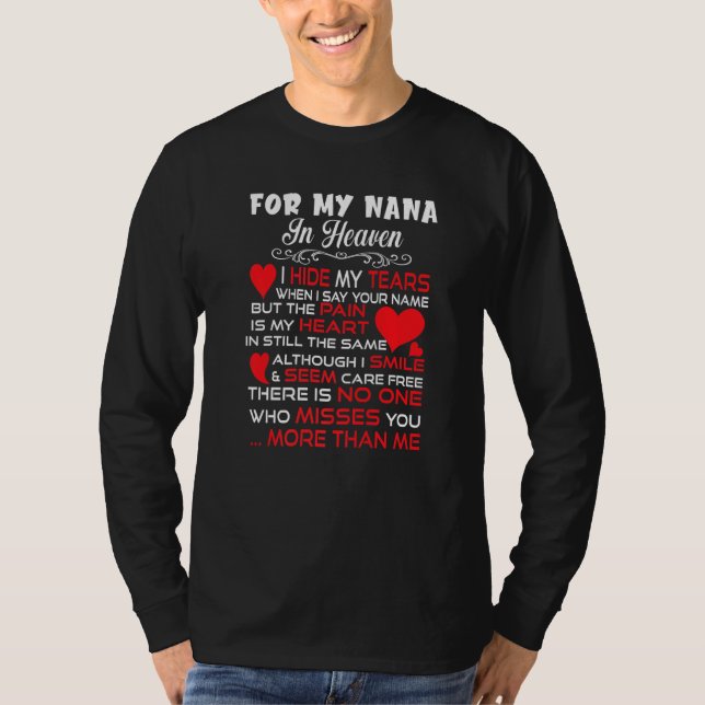 For My Nana In Heaven Love My Mom So Much Missing  T-Shirt (Vorderseite)