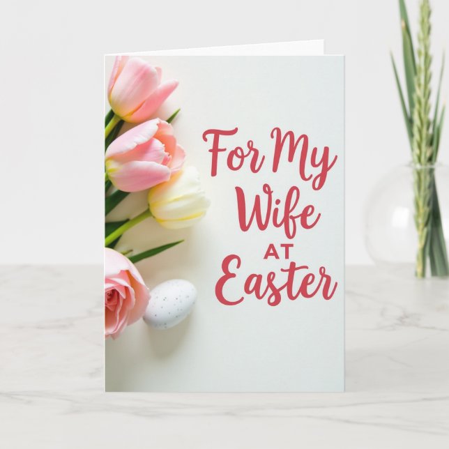For My Wife At Easter Card Karte (Vorderseite)