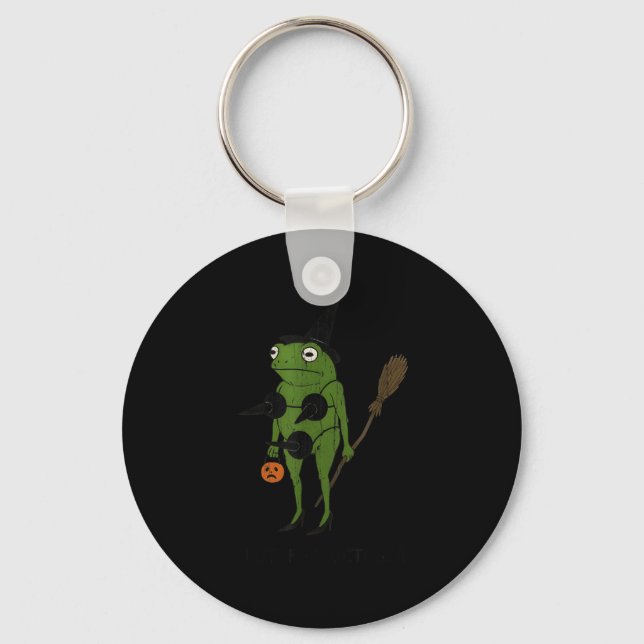 For October, Funny Halloween, Funny Witch Frog  Schlüsselanhänger (Vorderseite)