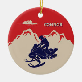 For Snowmobilers Snowmobile Graphic Personalized Keramik Ornament