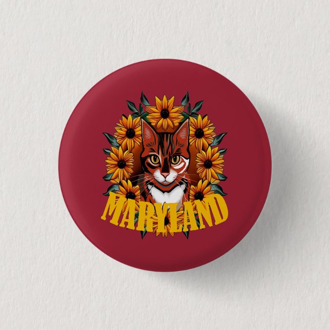 For The Love Of Maryland Calico Cat  Button (Vorderseite)