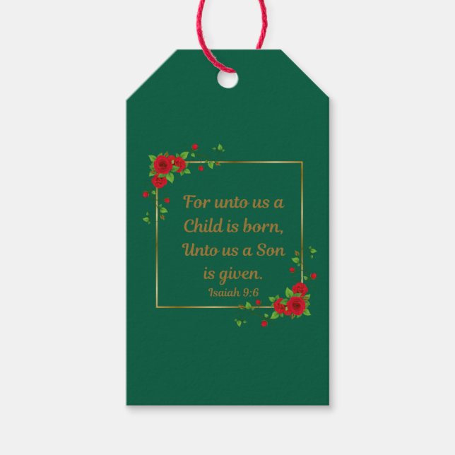 For Unto Us a Son Is Born (Set of 10) Geschenkanhänger (Vorderseite)