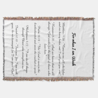 For when I am weak bible verse blanket Decke