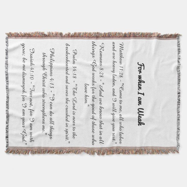 For when I am weak bible verse blanket Decke (Vorderseite)