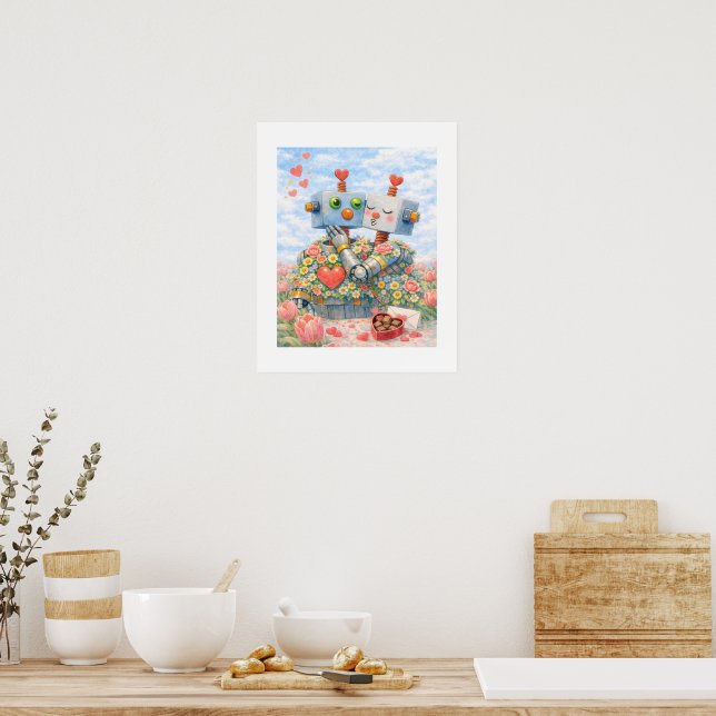 For You, Always – Robot Couple Poster (Cuisine)