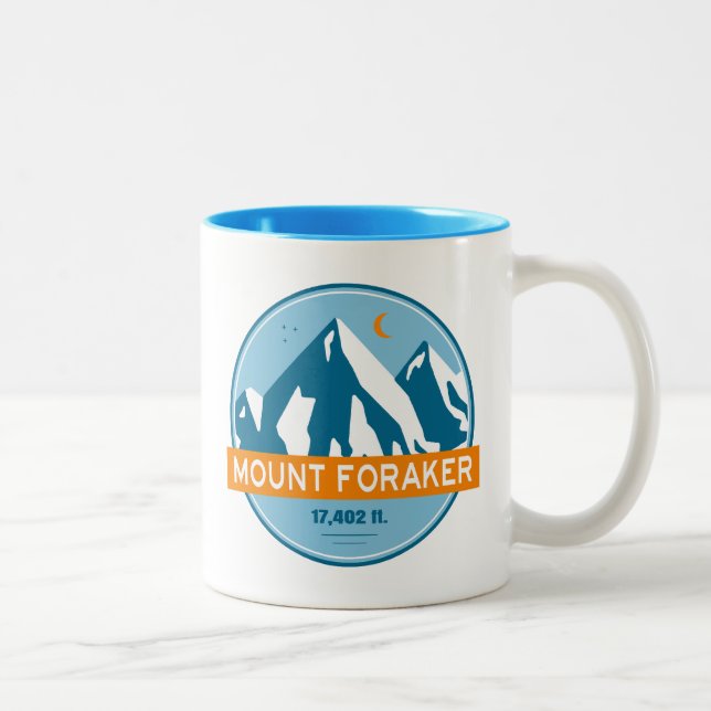 Foraker Alaska Stars Moon Zweifarbige Tasse (Rechts)