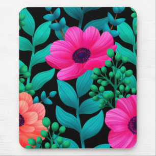 Foral And Glamour Nahtloses Muster Natürlicher Frü Mousepad