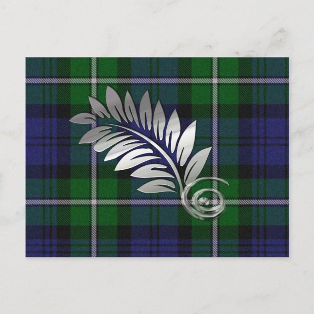 Forbes Kariert & Fern Save the Date Postkarte (Vorderseite)