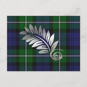 Forbes kariert u. Farn-Save the Date Postkarte